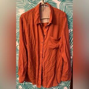 Free People that’s a wrap burnt orange top L button down light weight